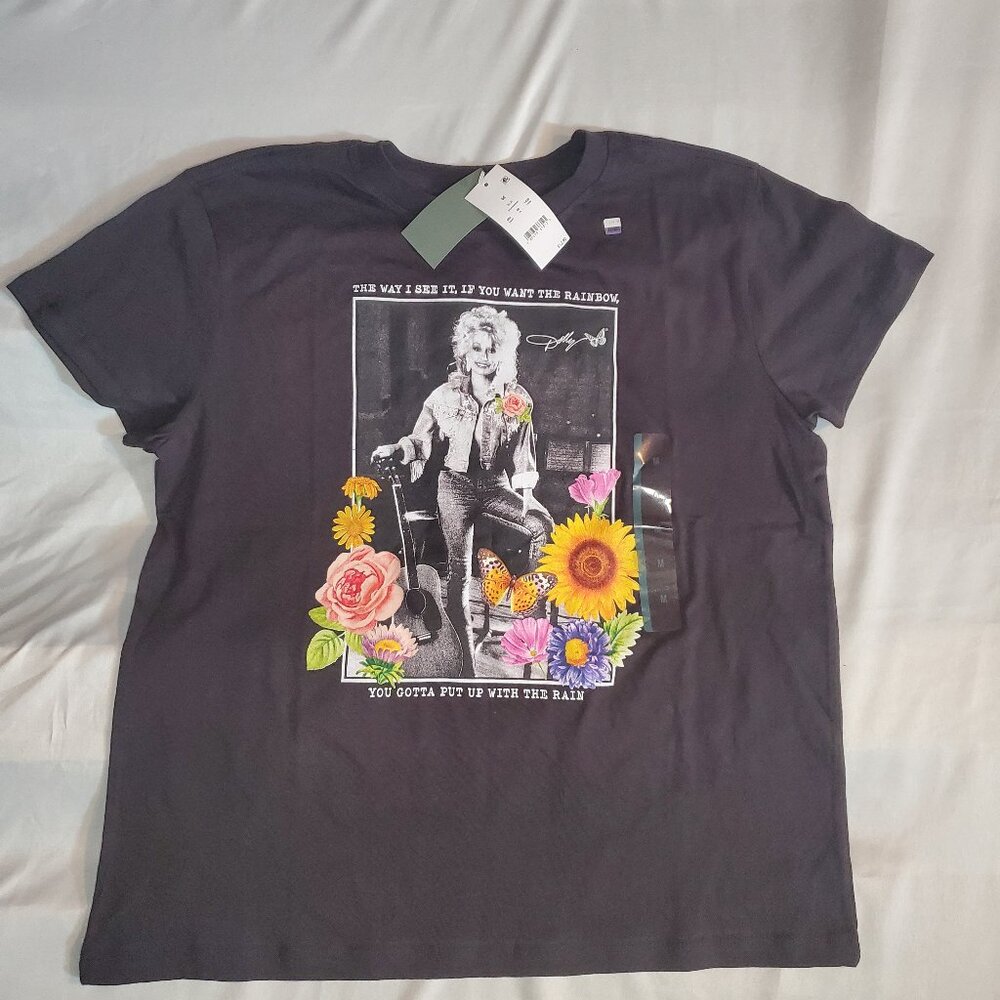 Dolly Parton womens medium graphic tee short sleeve black new